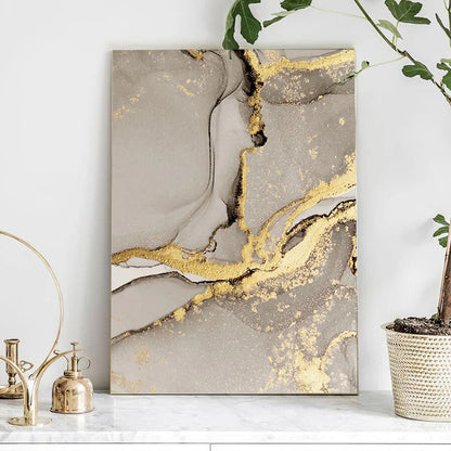 Gold Marble Canvas leaning